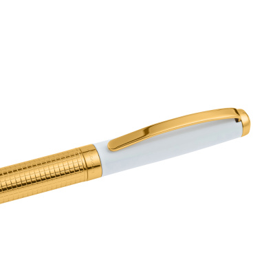 Ручка шариковая Pierre Cardin коллекция «ЛЮКС | GOLDEN». Цвет - золотистый и белый. Упаковка B-1