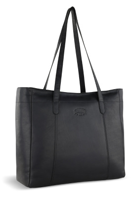 Сумка-шоппер KLONDIKE RUSH «Rachel», натуральная кожа в черном цвете, 55 х 37 х 14 см