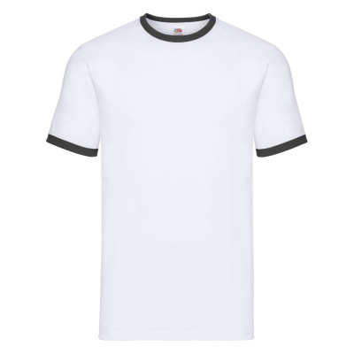 Футболка "Ringer T", белый с черным_M, 100% х/б, 160 г/м2