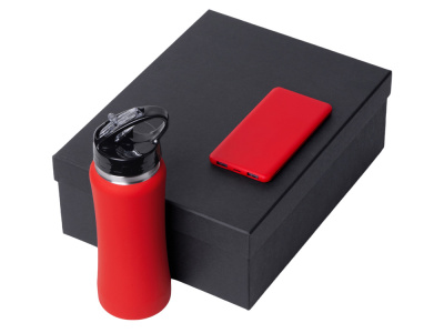 Подарочный набор с бутылкой для воды и повербанком С1, 5000 mAh, красный , размер 5000 mAh