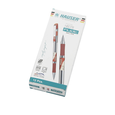 Шариковая ручка Hauser Fluidic, пластик, цвет красный