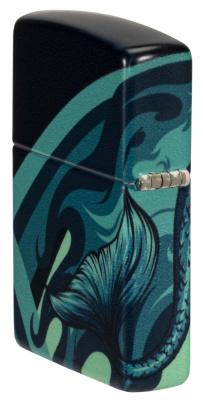 Зажигалка ZIPPO Русалка с матовым покрытием на 540 | Mermaid Design 540 Matte, латунь/сталь, черная, матовая, 38x13x57 мм