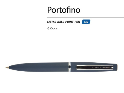 Ручка металлическая шариковая Portofino, софт-тач, 1.0 мм, синий
