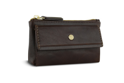 Ключница BUGATTI НЕАПОЛЬ | NEAPLES, коричневая, натуральная воловья кожа, 11,5х3х7 см