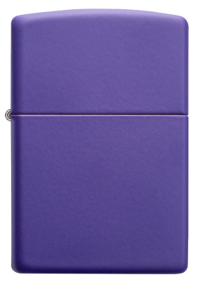 Зажигалка ZIPPO классическая с фиолетовым матовым покрытием | Classic Purple Matte, латунь/сталь, фиолетовая, матовая, 38x13x57 мм