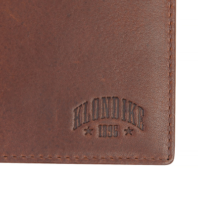 Бумажник KLONDIKE Dawson, натуральная кожа в коричневом цвете, 13 х 1,5 х 9,5 см
