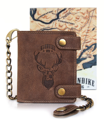 Бумажник KLONDIKE «Tim Deer», натуральная кожа в светло-коричневом цвете, 11,5 х 12,5 х 3 см