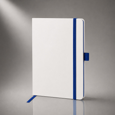 Блокнот ColorNote White, твердая обложка A5, 80 листов, белый с синим