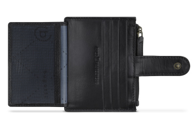 Портмоне для кредитных карт BUGATTI РЕМО | REMO, с защитой данных RFID, черное, воловья кожа, 10,5x1,5x8,2 см