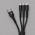 Дата-кабель Armor 3 в 1: micro USB, USB-C, Ligthning, 1.2м, черный, Deppa