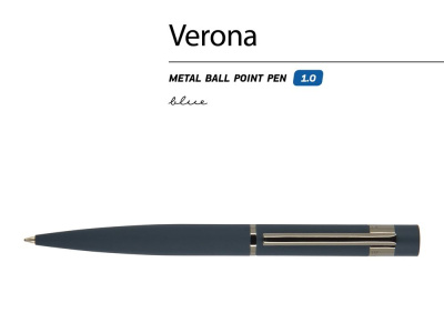 Ручка шариковая автоматическая BrunoVisconti VERONA цвет корпуса синий, soft-touch, 1 мм, синяя