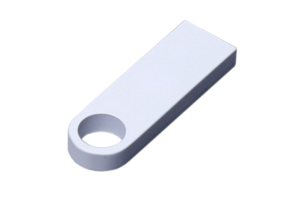 USB 2.0-флешка на 128 Гб с мини чипом и круглым отверстием, белый , размер 128ГБ