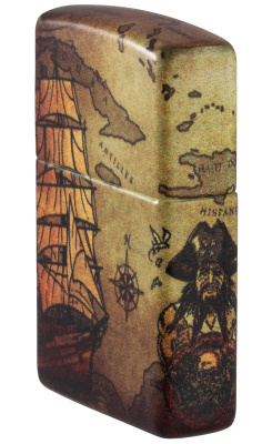 Зажигалка ZIPPO Пиратский корабль с матовым покрытием на 540° | Pirate Ship 540 Matte, латунь/сталь, разноцветная, матовая, 38x13x57 мм