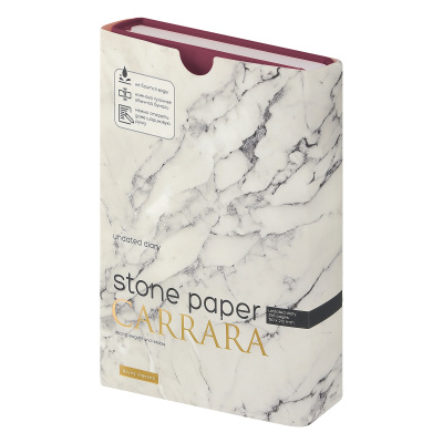 Ежедневник с каменной бумагой недатированный А5 Carrara, бордовый