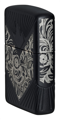 Зажигалка ZIPPO Armor® с покрытием Black Matte, латунь/сталь, чёрная, матовая, 38x13x57 мм