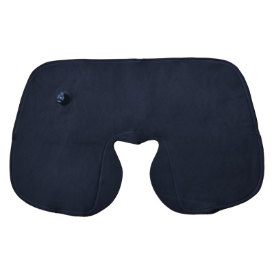 Подушка  надувная дорожная WAY в футляре; синий; 43,5х27,5 см; твил