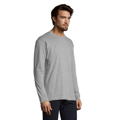 Футболка мужская с длинным рукавом MONARCH, серый меланж, 3XL, 85% хлопок, 15% вискоза, 150 г/м2