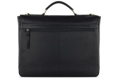 Портфель KLONDIKE RUSH «Louis», натуральная кожа в черном цвете, 40 х 30 х 10 см