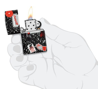 Зажигалка ZIPPO Notebook Design с покрытием 540 Matte, латунь/сталь, разноцветная, матовая, 38x13x57 мм