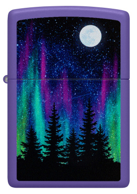 Зажигалка ZIPPO Night In The Forest с покрытием Purple Matte, латунь/сталь, фиолетовая, 38x13x57 мм