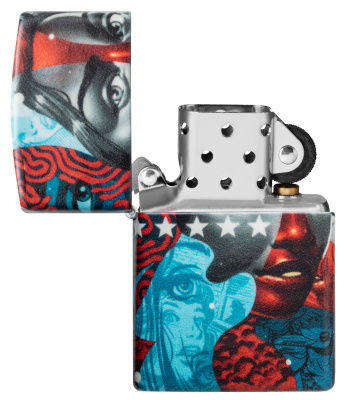 Зажигалка ZIPPO Тристан Итон с матовым покрытием на 540° | Tristan Eaton 540 Matte, латунь/сталь, разноцветная, 38x13x57 мм