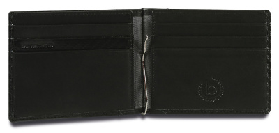 Зажим для денег BUGATTI КОМЕТА | COMET, с защитой данных RFID, черный, натуральная воловья кожа, 11х0,5х8,5 см