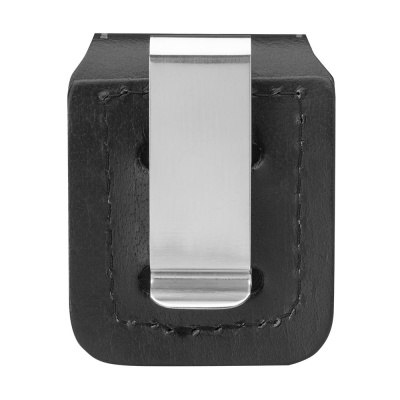 Чехол Zippo для зажигалки из натуральной кожи с клипом, черный, 57х30x75 мм