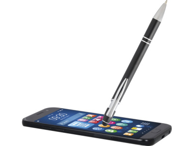 Kish шариковая ручка с серебристой отделкой - сплошной черный (синие чернила) , размер синие чернила