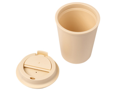 Стакан OKLAN/ОКЛАН с полипропиленовым корпусом и крышкой, бежевый