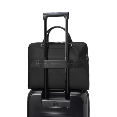 Портфель VICTORINOX Victoria Signature Briefcase, черный, нейлон/кожа, 42x13x30 см, 13 л