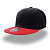 Бейсболка "SNAP BACK", 6 клиньев, пластик. застежка, черный с красным, 100% п/э,100% х/б, 400 гр/м2