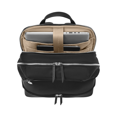 Рюкзак VICTORINOX Victoria Signature Deluxe Backpack, черный, нейлон/кожа, 32x18x39 см