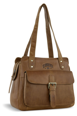 Сумка через плечо KLONDIKE RUSH «Zoe», натуральная кожа в коньячном цвете, 28 х 24 х 18 см