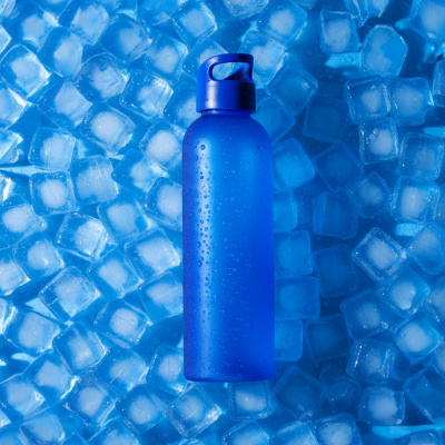 Бутылка для воды LIQUID 2, 550мл. матовая, синяя, пластик