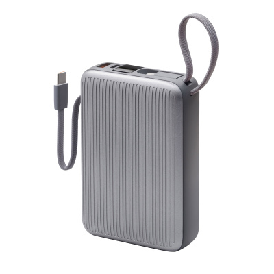 Внешний АКБ NRG Turbo Cable 20000 mAh, 22,5Вт, графит, Deppa , размер 20000 mAh