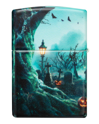 Зажигалка ZIPPO Graveyard с покрытием 540 Matte, латунь/сталь, разноцветная, 38x13x57 мм
