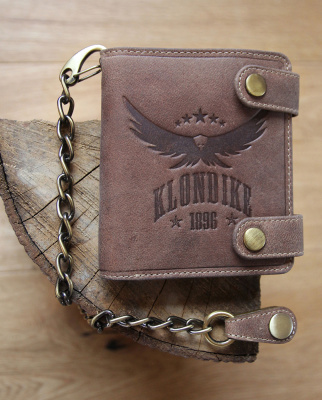 Бумажник KLONDIKE «Tim Eagle», натуральная кожа в светло-коричневом цвете, 11,5 х 12,5 х 3 см