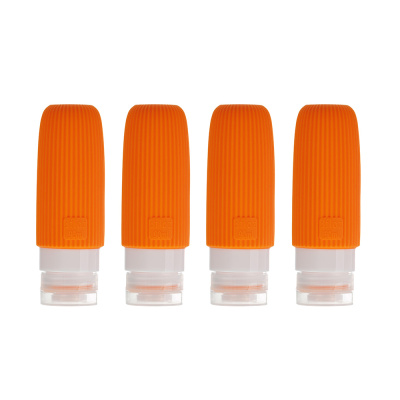 Дорожный набор бутылочек TORBER (4 пр.), силикон, оранжевый