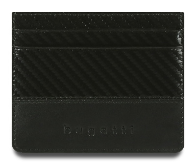 Портмоне для кредитных карт BUGATTI КОМЕТА | COMET, с защитой данных RFID, черное, натуральная воловья кожа, 10,2х0,2х8,2 см