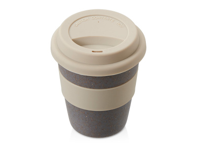 Стакан с силиконовой крышкой Cafe, beige