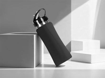 Бутылка для воды Bottle C1, сталь, soft touch, 600 мл, черный