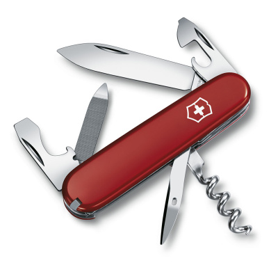 Нож перочинный VICTORINOX Sportsman, 84 мм, 12 функций, красный