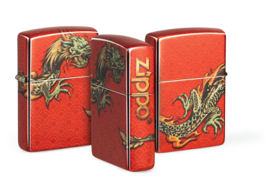 Зажигалка ZIPPO Dragon Design с покрытием 540 Tumbled Brass, латунь/сталь, разноцветная, 38x13x57 мм