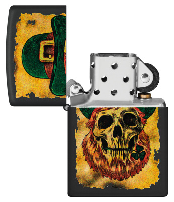 Зажигалка ZIPPO Lucky Map с покрытием Black Matte, латунь/сталь, черная, 38x13x57 мм