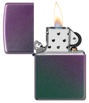 Зажигалка ZIPPO классическая с зелено-фиолетовым покрытием | Classic Iridescent, латунь/сталь, фиолетовая, матовая, 38x13x57 мм