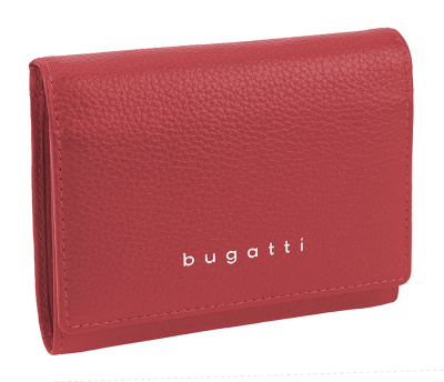Кошелёк женский BUGATTI ЛИНДА | LINDA, красный, натуральная воловья кожа, 12х3х9,5 см