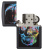 Зажигалка ZIPPO Цветной череп с черным матовым покрытием | Colorful Skull Design Black Matte, латунь/сталь, черная, 38x13x57 мм