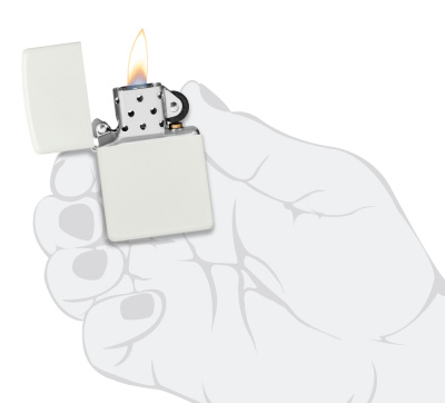 Зажигалка ZIPPO классическая с белым матовым покрытием | Classic White Matte, латунь/сталь, белая, матовая, 38x13x57 мм