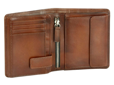 Портмоне BUGATTI ДОМ | DOMUS, с RFID защитой, коньячный цвет, натуральная воловья кожа, 10х2х12 см