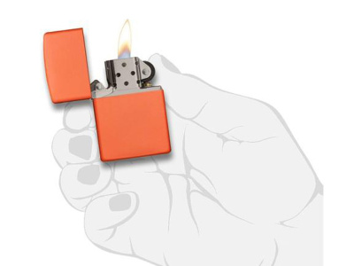 Зажигалка ZIPPO Classic с покрытием Orange Matte, латунь/сталь, оранжевая, матовая, 38x13x57 мм